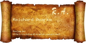 Reichard Avarka névjegykártya